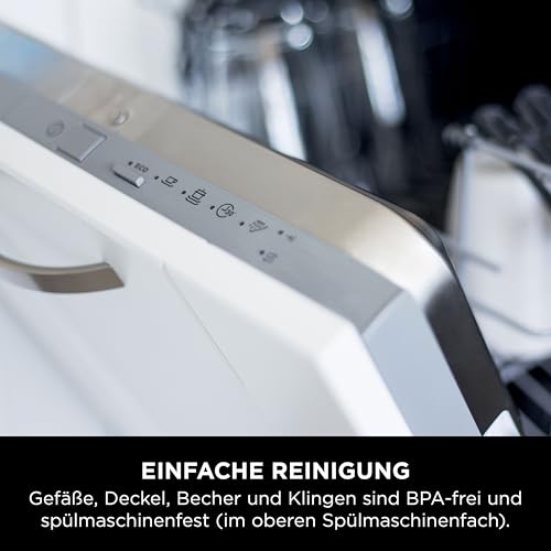 Ninja Detect Power Mixer Pro / Blender / Smoothie Maker, 1200 W, 2 L Krug (1,9 L max. Fassungsvermögen), kraftvoller Mixer für Smoothies, Hacken von Gemüse & Mixen von Frozen Drinks, schwarz, TB201EU