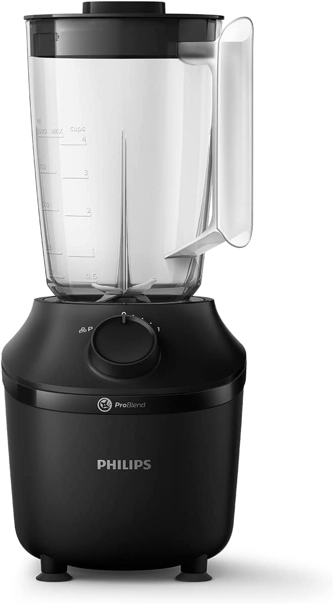 Philips HR2041/41 Standmixer (450 Watt, ProBlend-Technologie, 1,9 Liter Kunststoffbehälter, inkl. Trinkflasche) schwarz