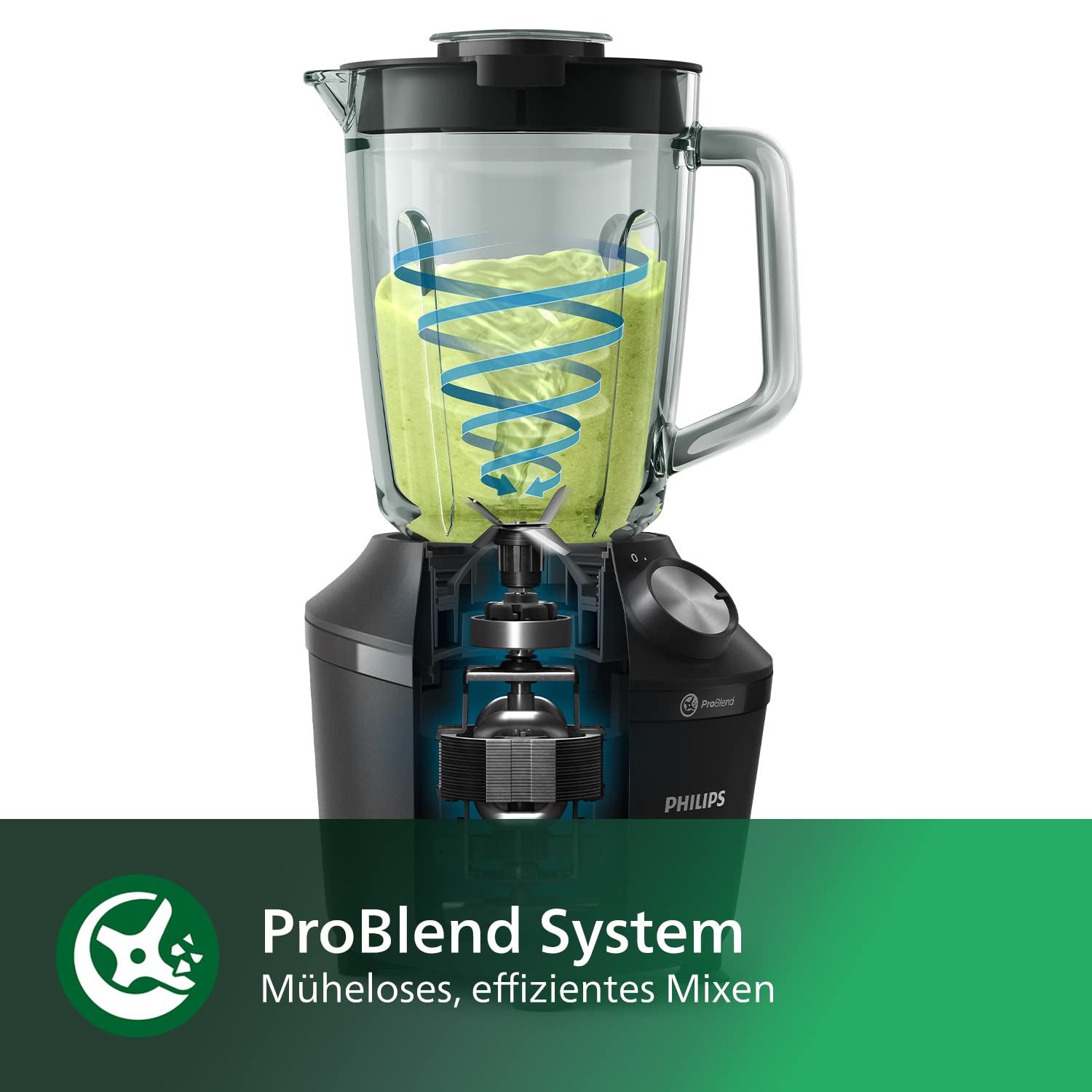 Philips Standmixer und Smoothie Maker – 600W, 2-Liter-Becher, HomeID-App, 2 Geschwindigkeitsstufen + Impulsfunktion, ProBlend, Ice-Crush-Funktion (HR2291/41)