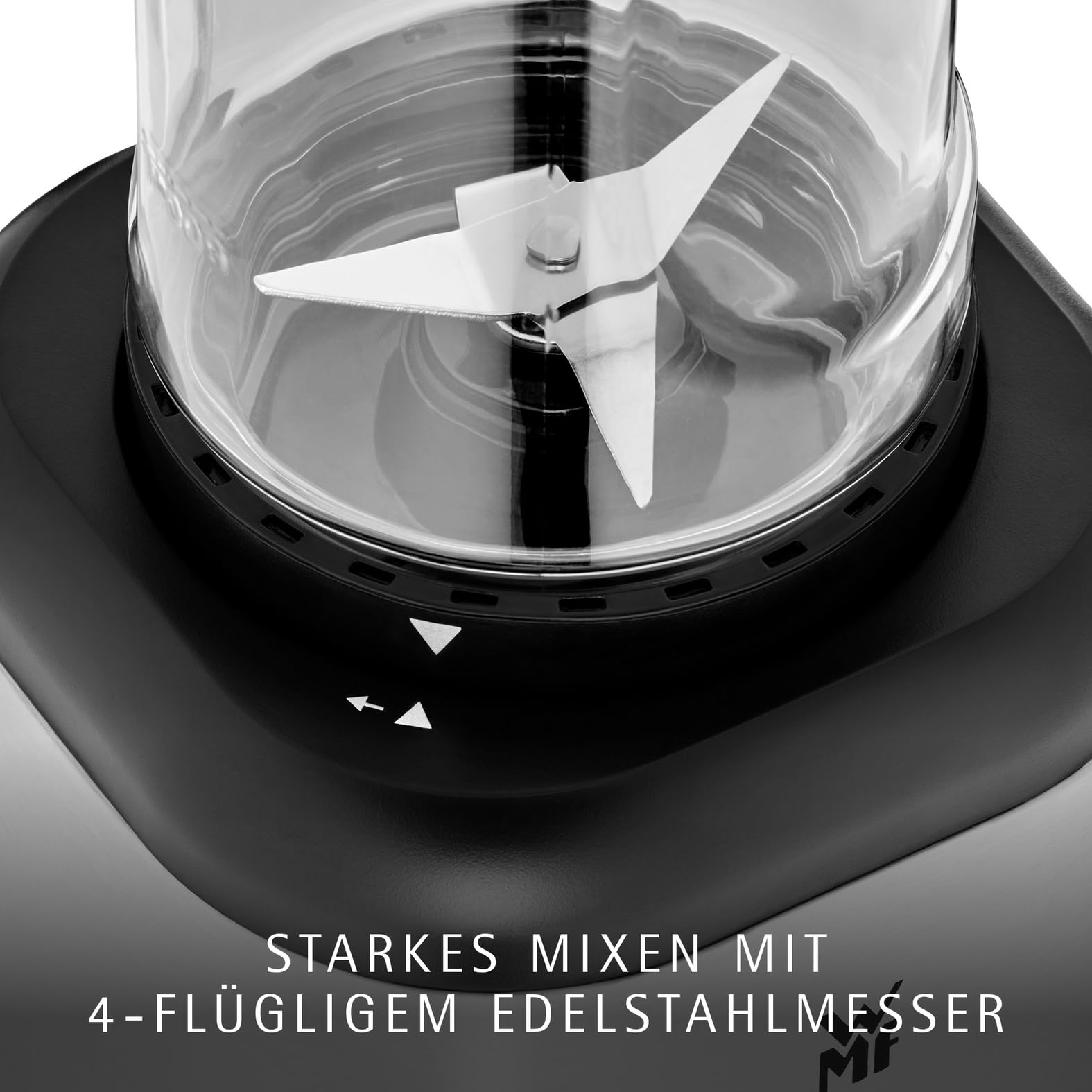 WMF Kult X Mix & Go Mini Smoothie Maker, Standmixer, Blender elektrisch, Shake Mixer 300 Watt Leistung, Tritan-Kunststoff Flasche 600ml, auslaufsicherer Schraubdeckel, rutschfeste Füße, Silber/Schwarz