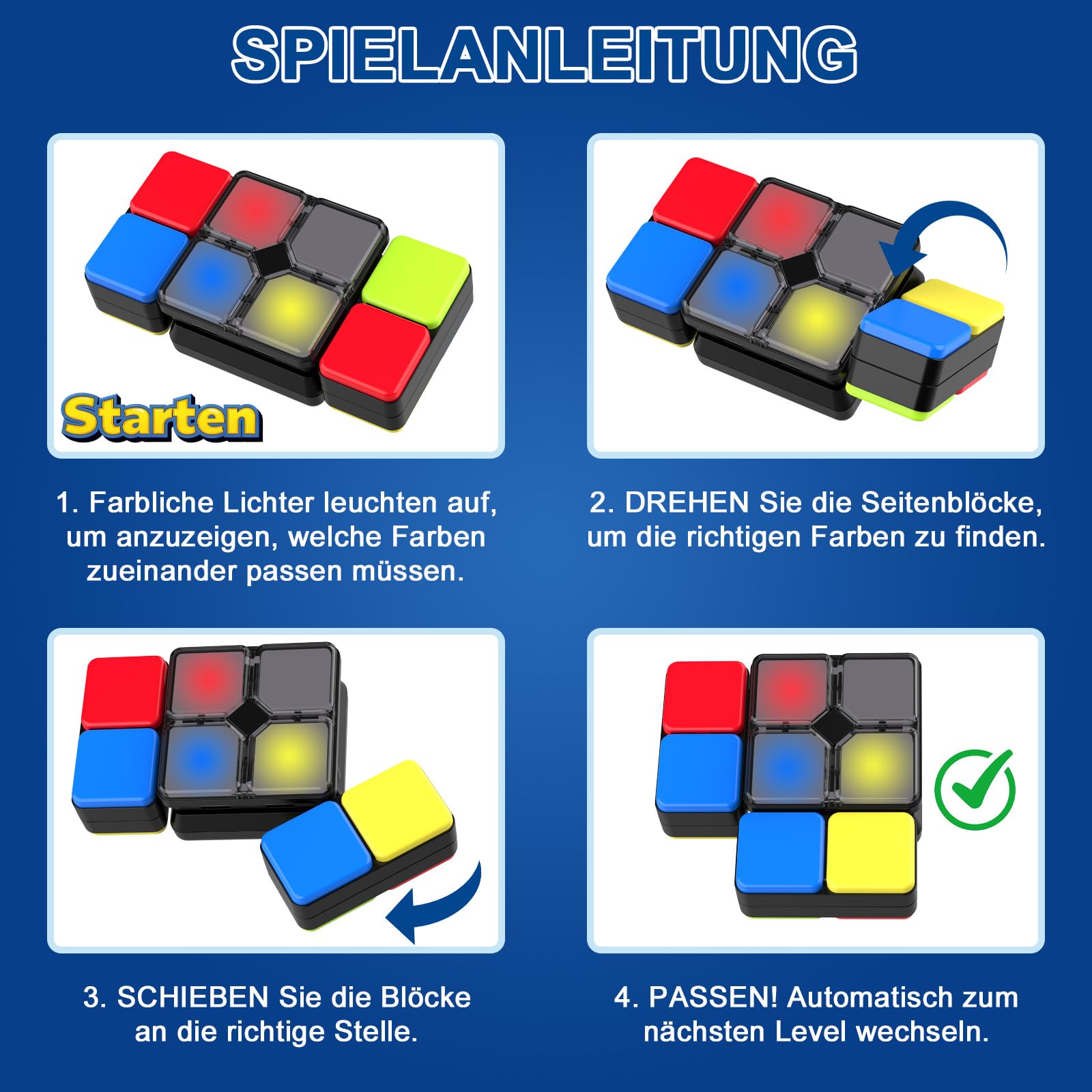 Pup Go Magic Cube elektronisch, Reaktionsspiel für Kinder 6–12 Jahre, Lernspielzeug mit Handheld Design, Denkspiel Geschenk für Jungen & Mädchen