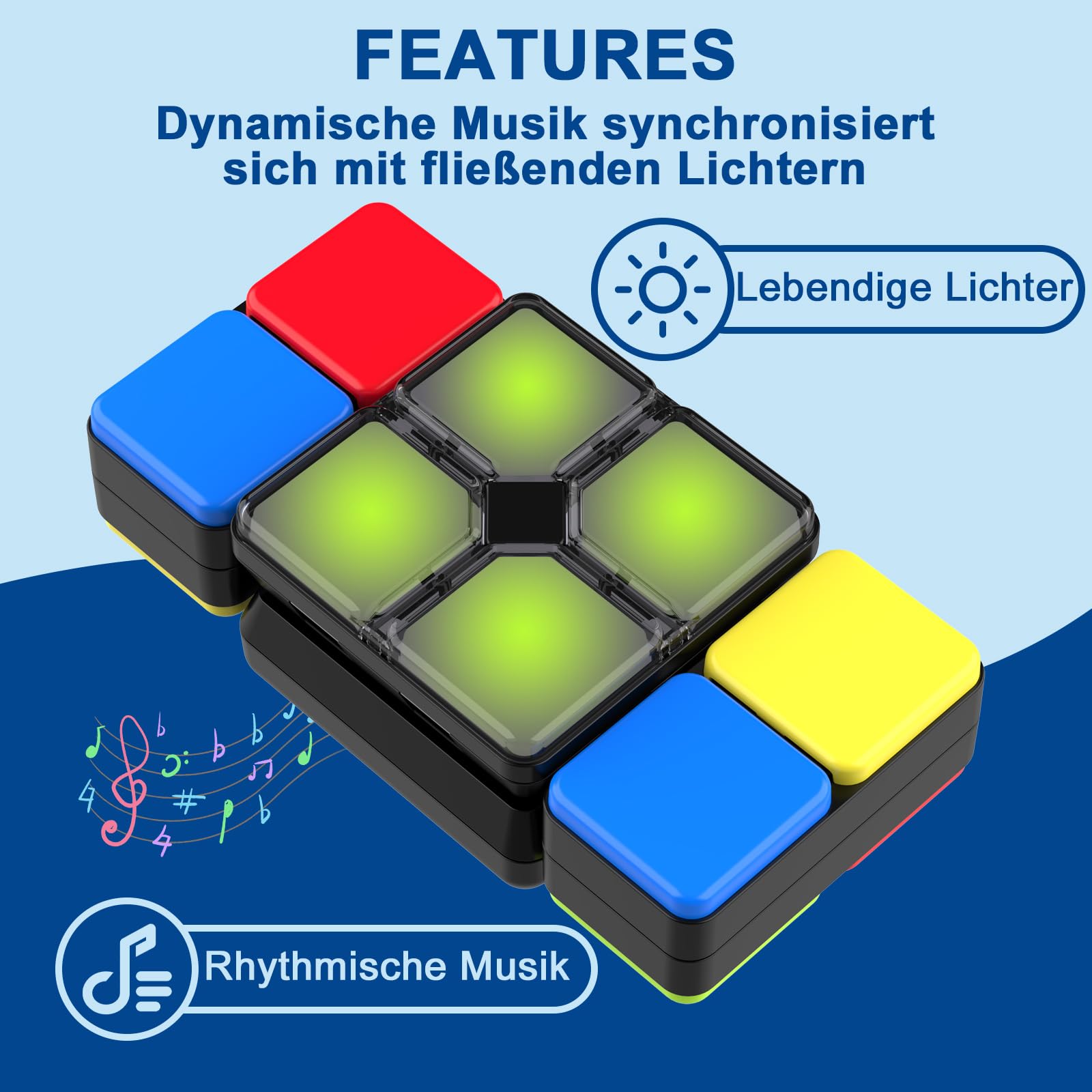 Pup Go Magic Cube elektronisch, Reaktionsspiel für Kinder 6–12 Jahre, Lernspielzeug mit Handheld Design, Denkspiel Geschenk für Jungen & Mädchen