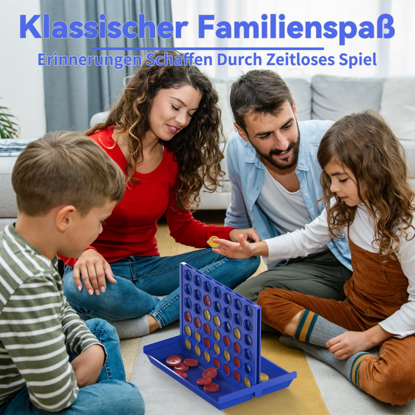 Pup Go Brettspiel 4 in einer Reihe, Strategiespiel für Kinder ab 3 Jahren, klassisches Denkspiel für 2 Spieler, inkl. Ersatzchips, Spielzeug für Jungen