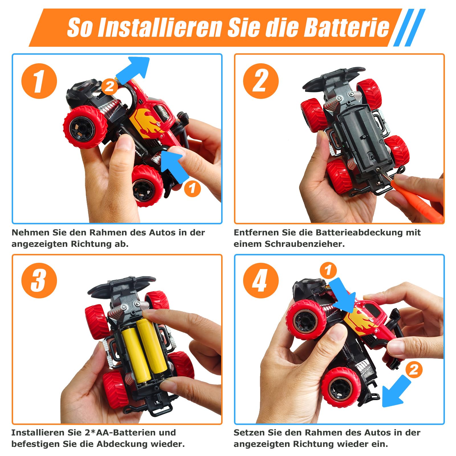 Pup Go Monster Truck RC Auto mit Licht, ferngesteuertes Auto für Kinder ab 3 Jahren, robustes Mini Offroad Spielzeug, Geschenk für Jungen & Mädchen
