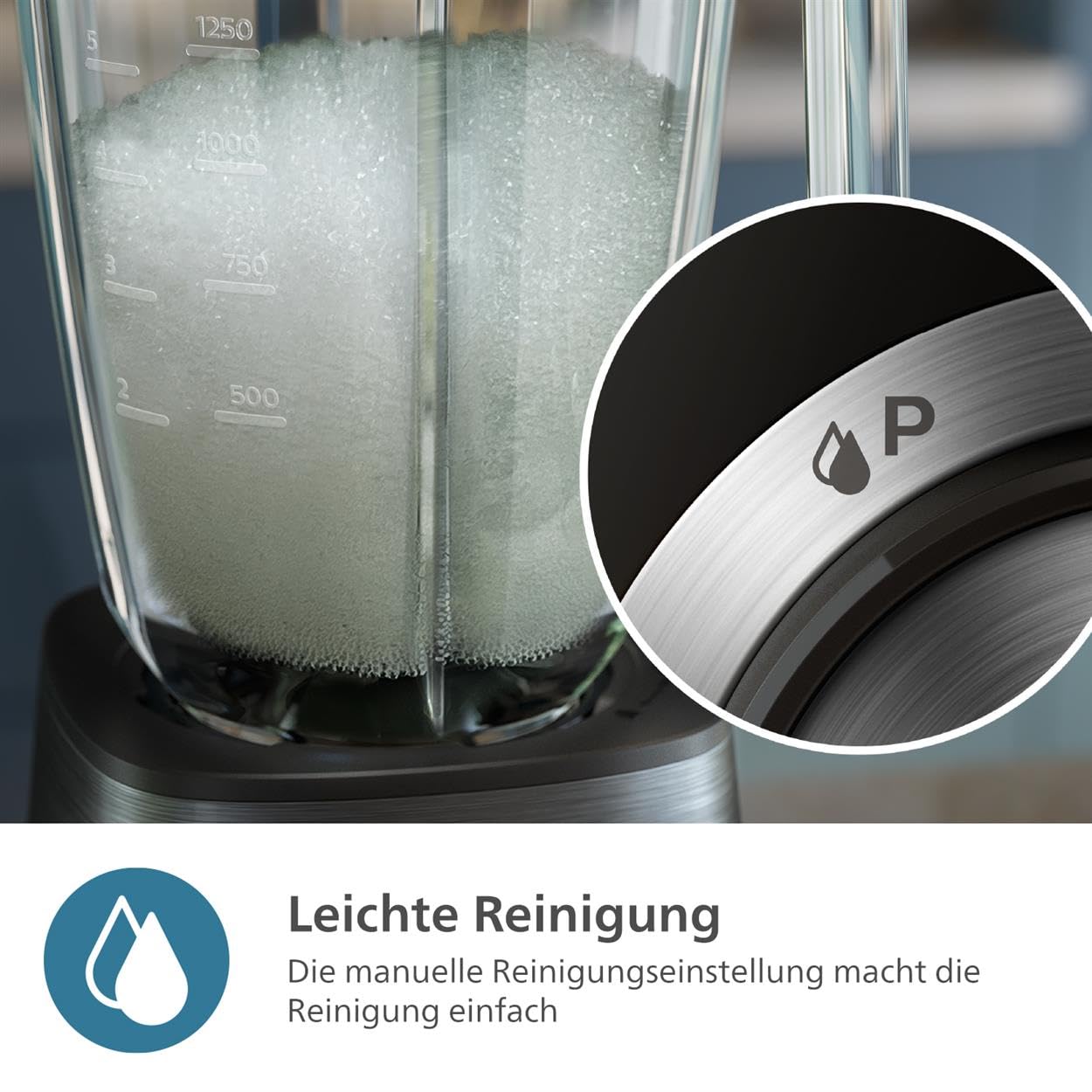 Philips 5000-Serie Standmixer inkl. Blend-and-go-Behälter - 1200 W. 2L maximales Fassungsvermögen. ProBlend Plus-Technologie. Spülmaschinengeeignete Teile. Schwarz (HR3031/00)