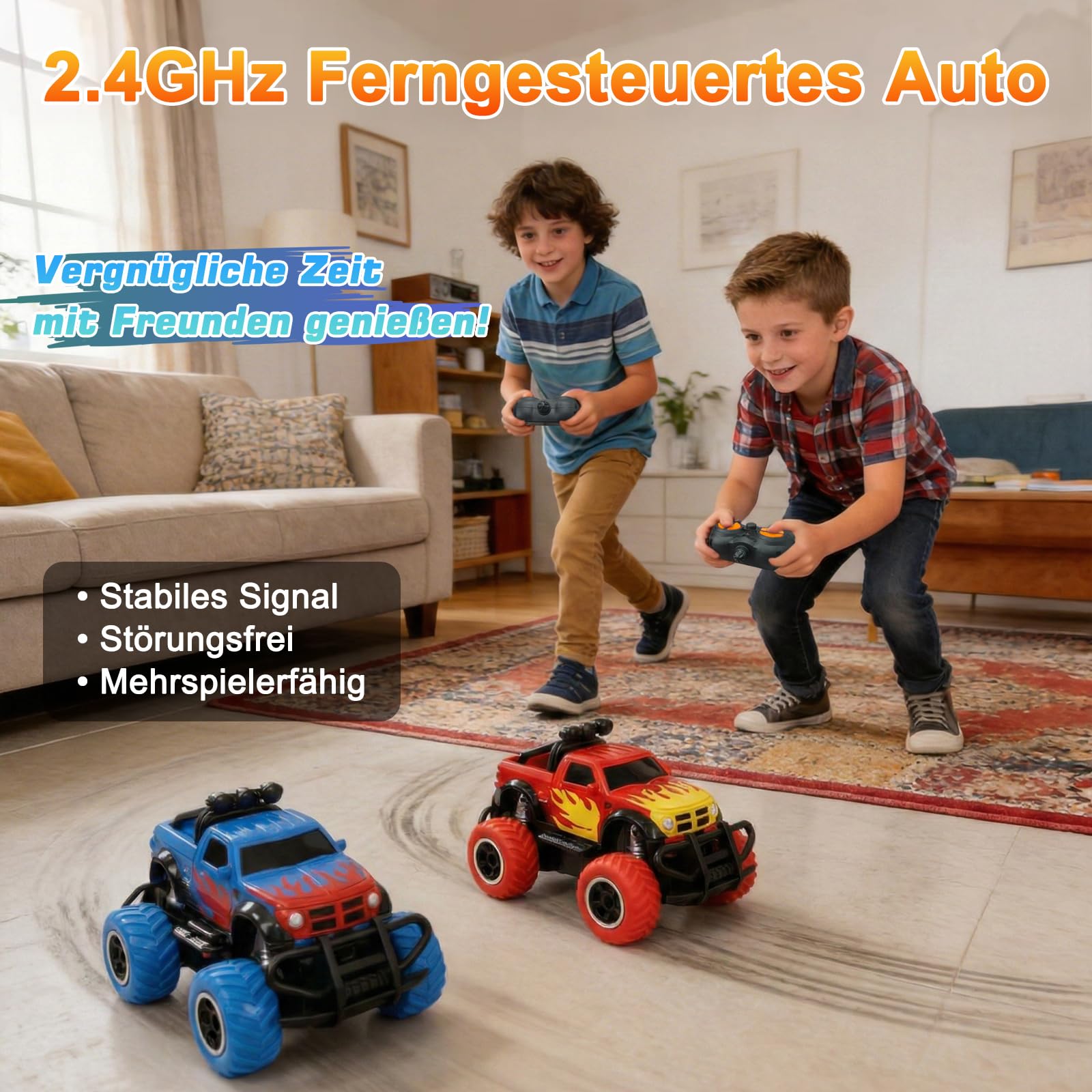 Pup Go Monster Truck RC Auto mit Licht, ferngesteuertes Auto für Kinder ab 3 Jahren, robustes Mini Offroad Spielzeug, Geschenk für Jungen & Mädchen