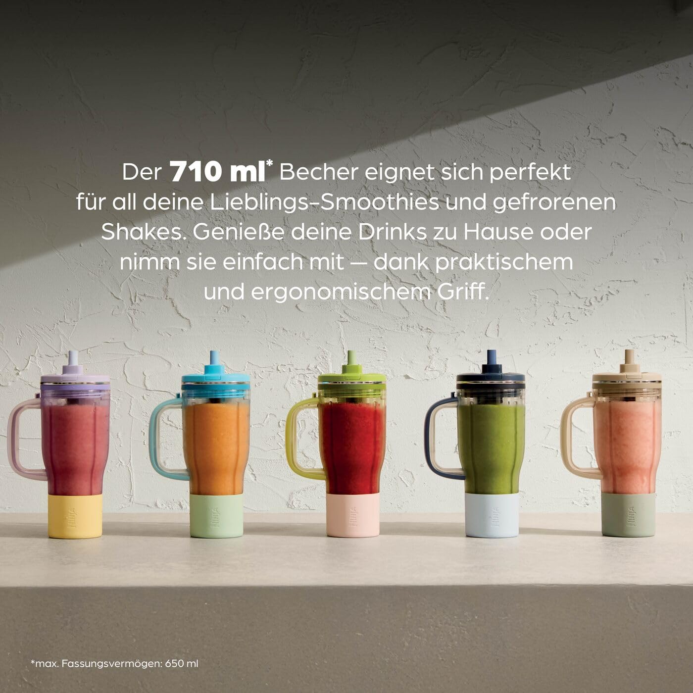 Ninja BlendBoss Mixer mit tragbarem Becher, Mixgerät mit abnehmbarem Reisebecher, 3 voreingestellte Auto-Modi, Stein DB351EUST