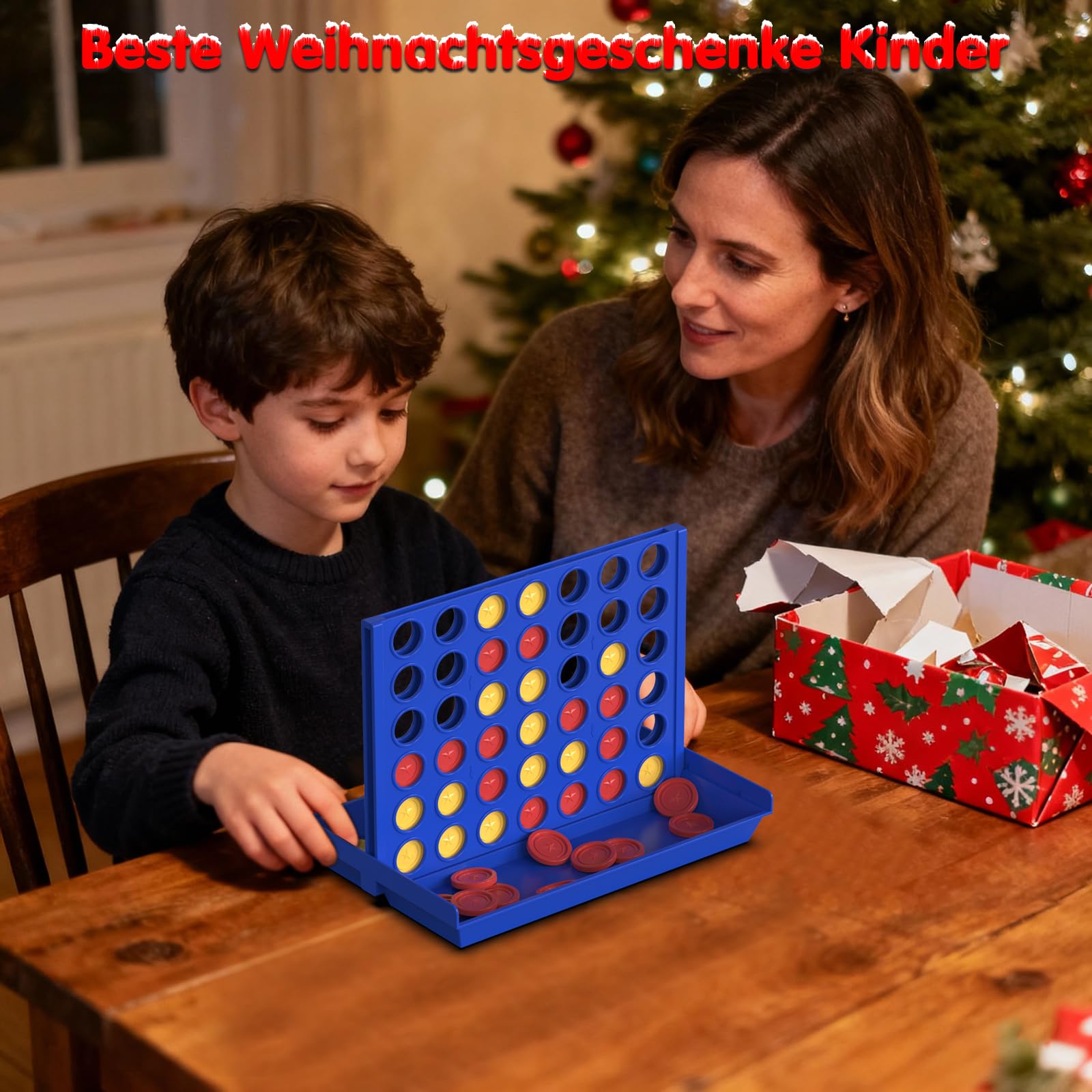 Pup Go Brettspiel 4 in einer Reihe, Strategiespiel für Kinder ab 3 Jahren, klassisches Denkspiel für 2 Spieler, inkl. Ersatzchips, Spielzeug für Jungen