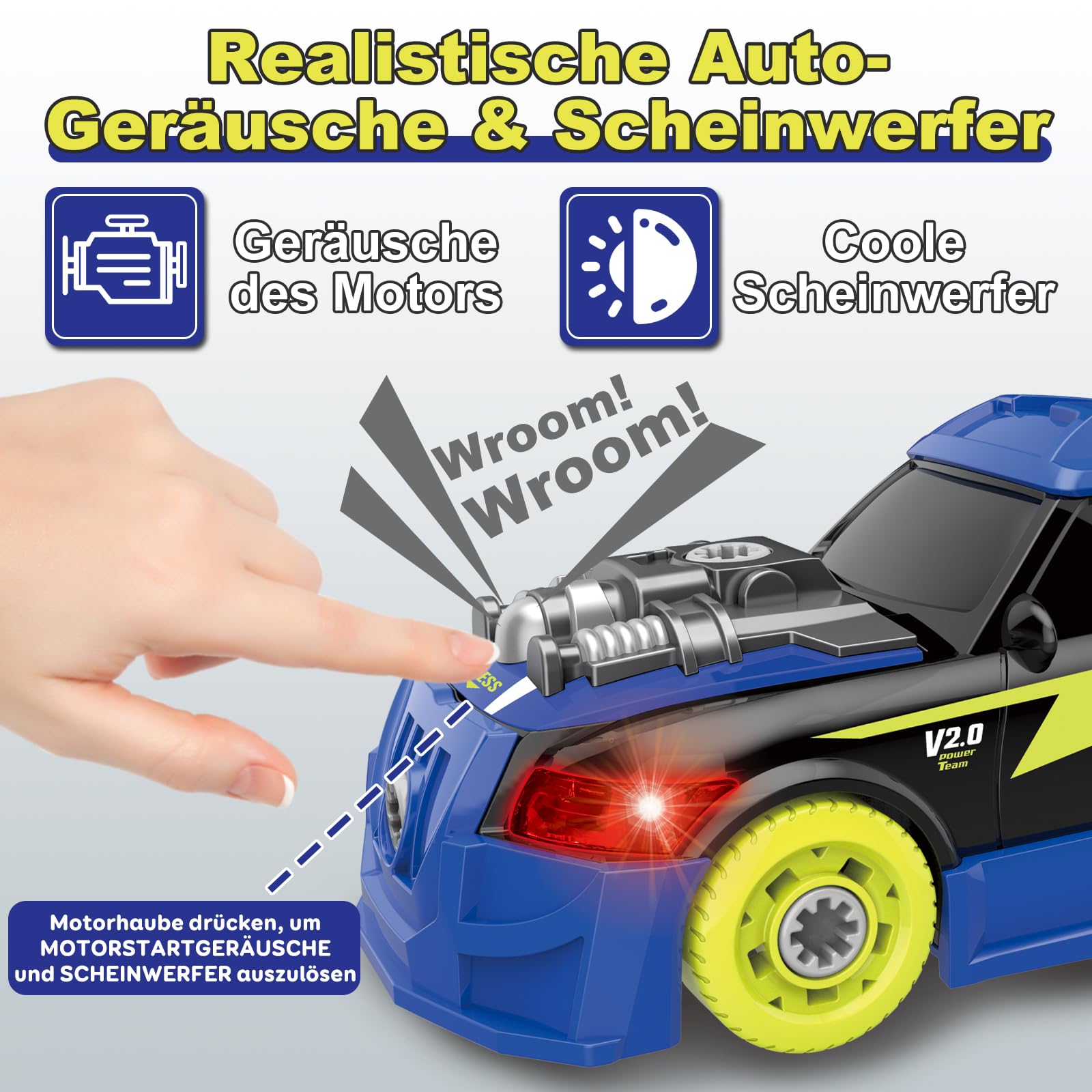 Pup Go Bau Auto zum Auseinandernehmen, Spielzeug für Kinder ab 3 Jahren, 26-teilig mit elektrischer Bohrmaschine, Lernspielzeug, Geschenk für Jungen