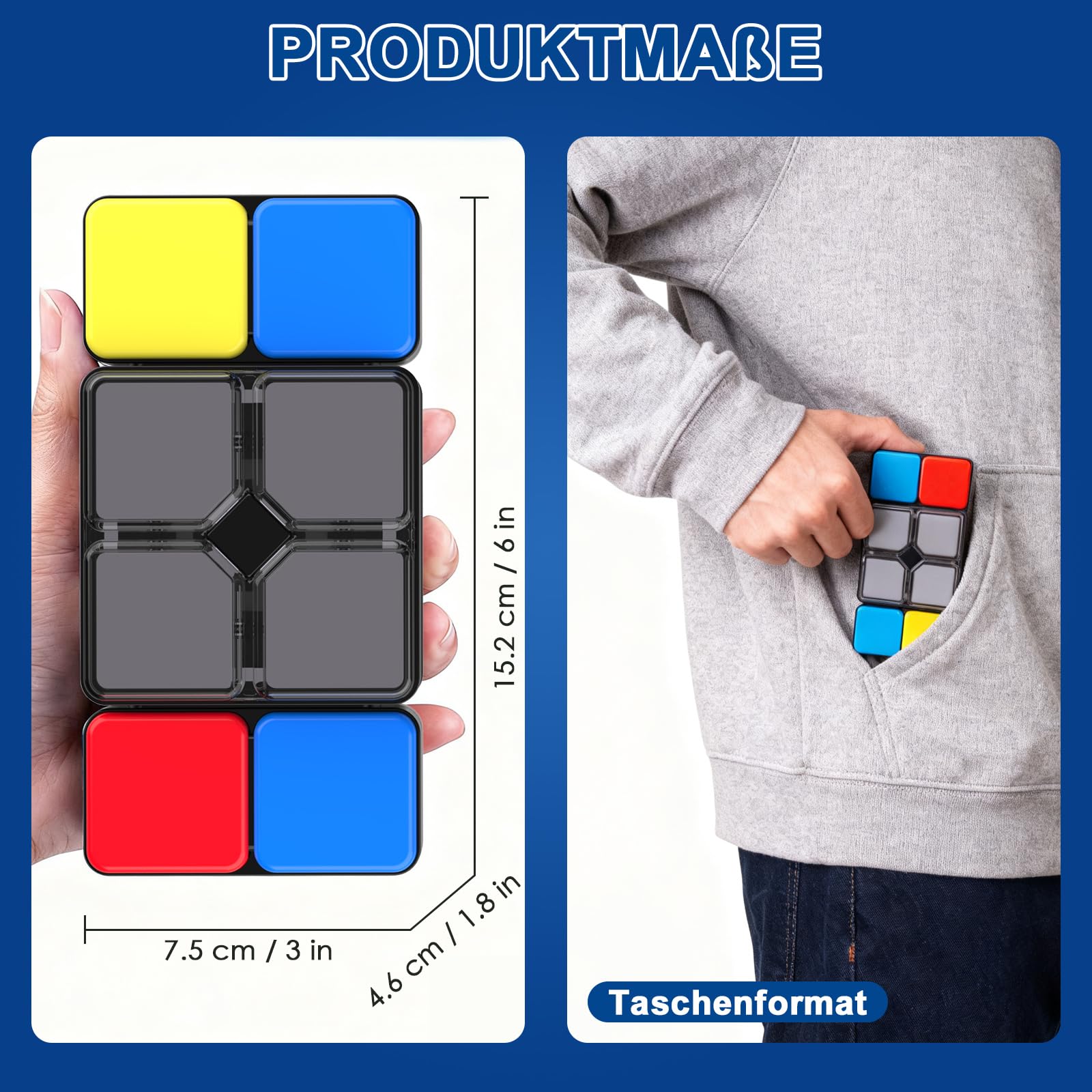 Pup Go Magic Cube elektronisch, Reaktionsspiel für Kinder 6–12 Jahre, Lernspielzeug mit Handheld Design, Denkspiel Geschenk für Jungen & Mädchen