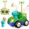 Pup Go Dinosaurier RC Auto für Kinder 1–3 Jahre, ferngesteuert mit Musik & Licht, inkl. 2 Figuren, erstes RC Spielzeug für Kleinkinder, Geschenkidee