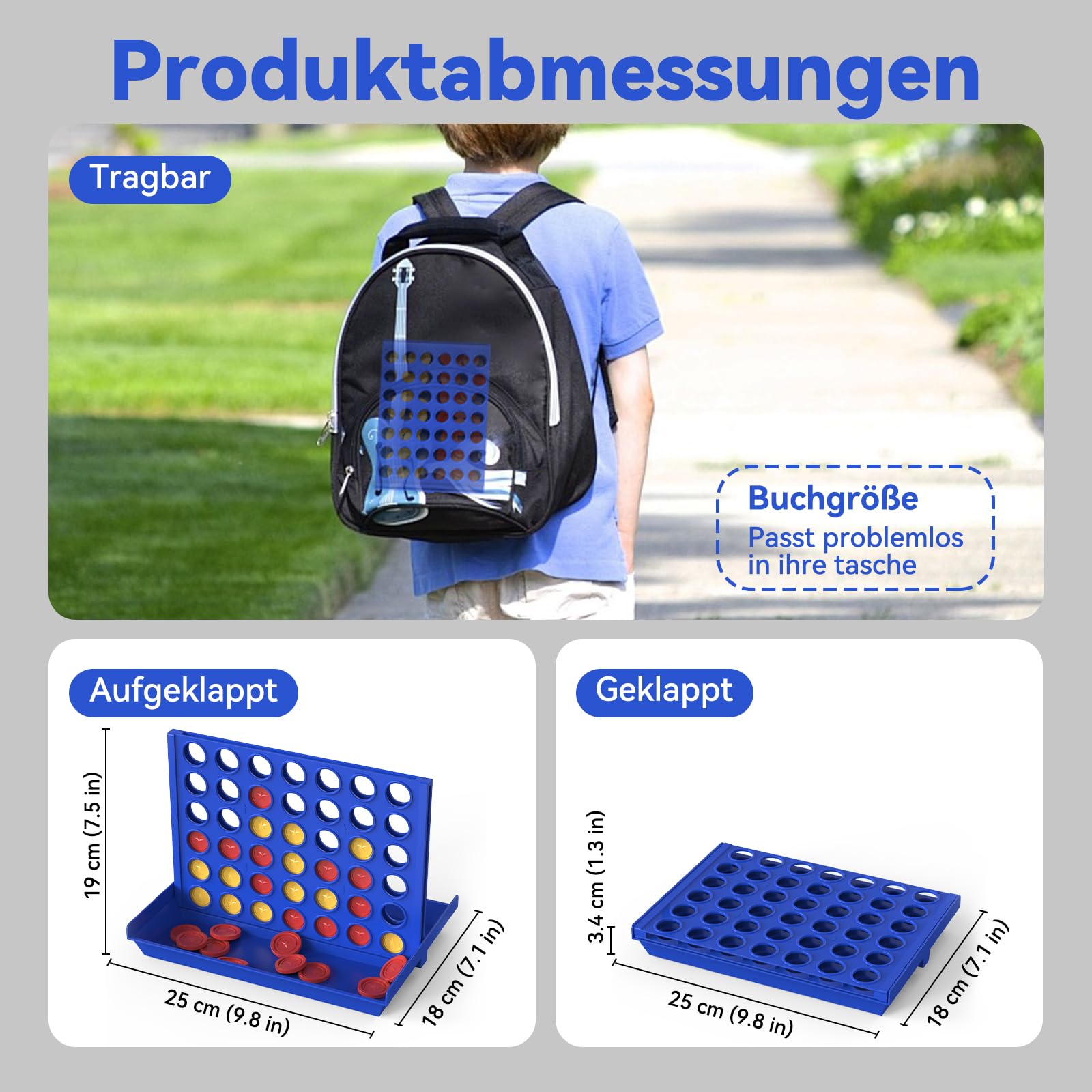 Pup Go Brettspiel 4 in einer Reihe, Strategiespiel für Kinder ab 3 Jahren, klassisches Denkspiel für 2 Spieler, inkl. Ersatzchips, Spielzeug für Jungen