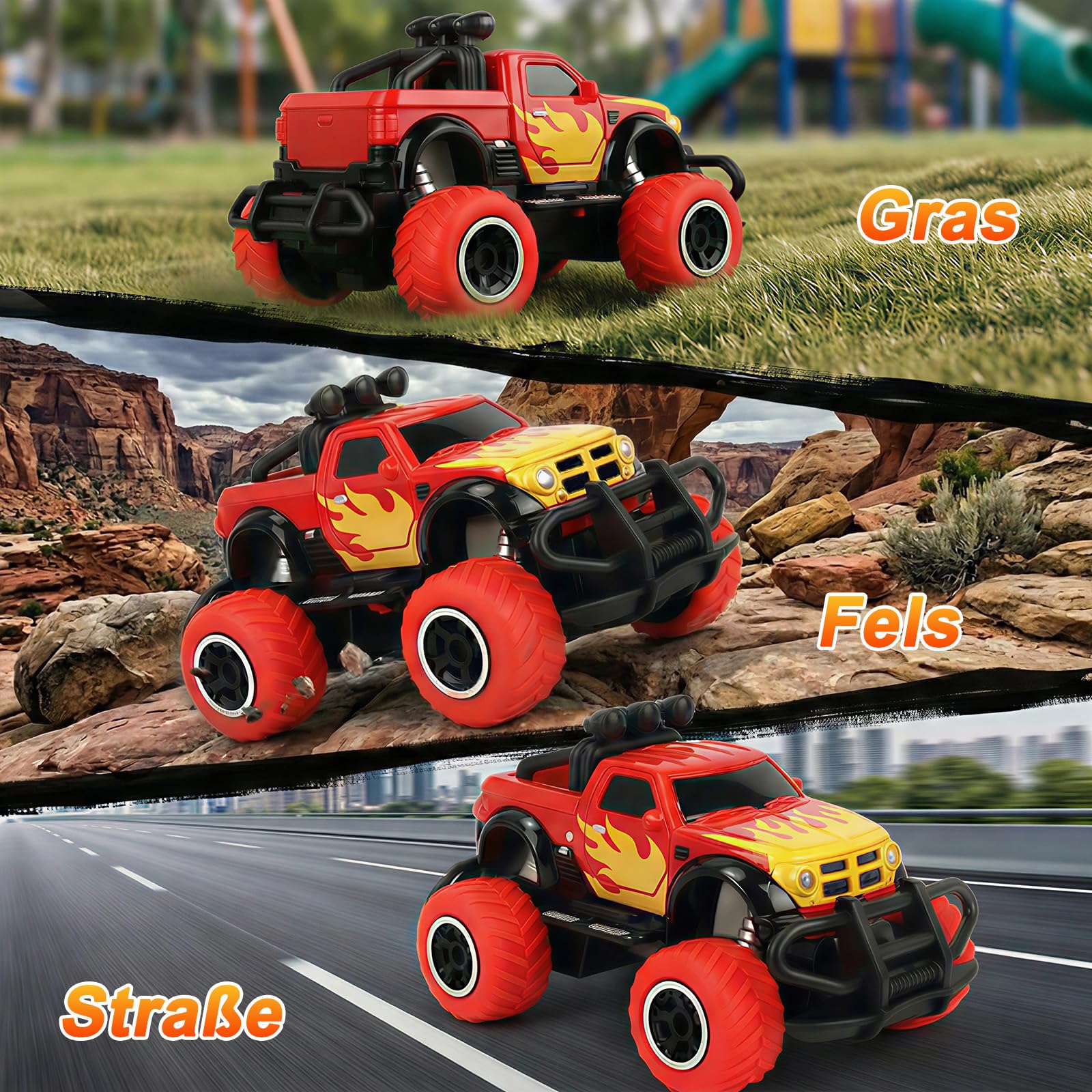 Pup Go Monster Truck RC Auto mit Licht, ferngesteuertes Auto für Kinder ab 3 Jahren, robustes Mini Offroad Spielzeug, Geschenk für Jungen & Mädchen