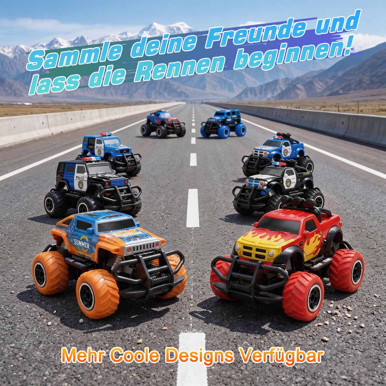 Pup Go Monster Truck RC Auto mit Licht, ferngesteuertes Auto für Kinder ab 3 Jahren, robustes Mini Offroad Spielzeug, Geschenk für Jungen & Mädchen