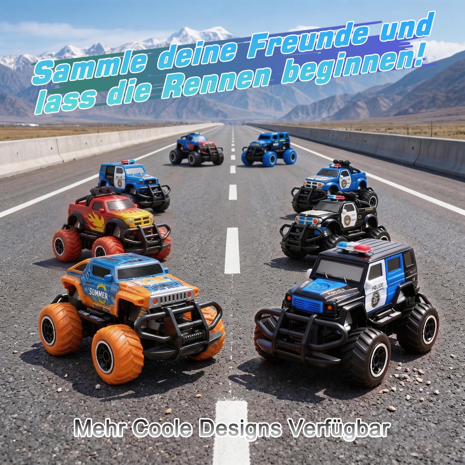 Pup Go Polizei RC Auto mit Licht, ferngesteuertes Spielzeug für Kinder 3–9 Jahre, robustes Offroad Polizeiauto, Geschenk für Jungen, Indoor & Outdoor
