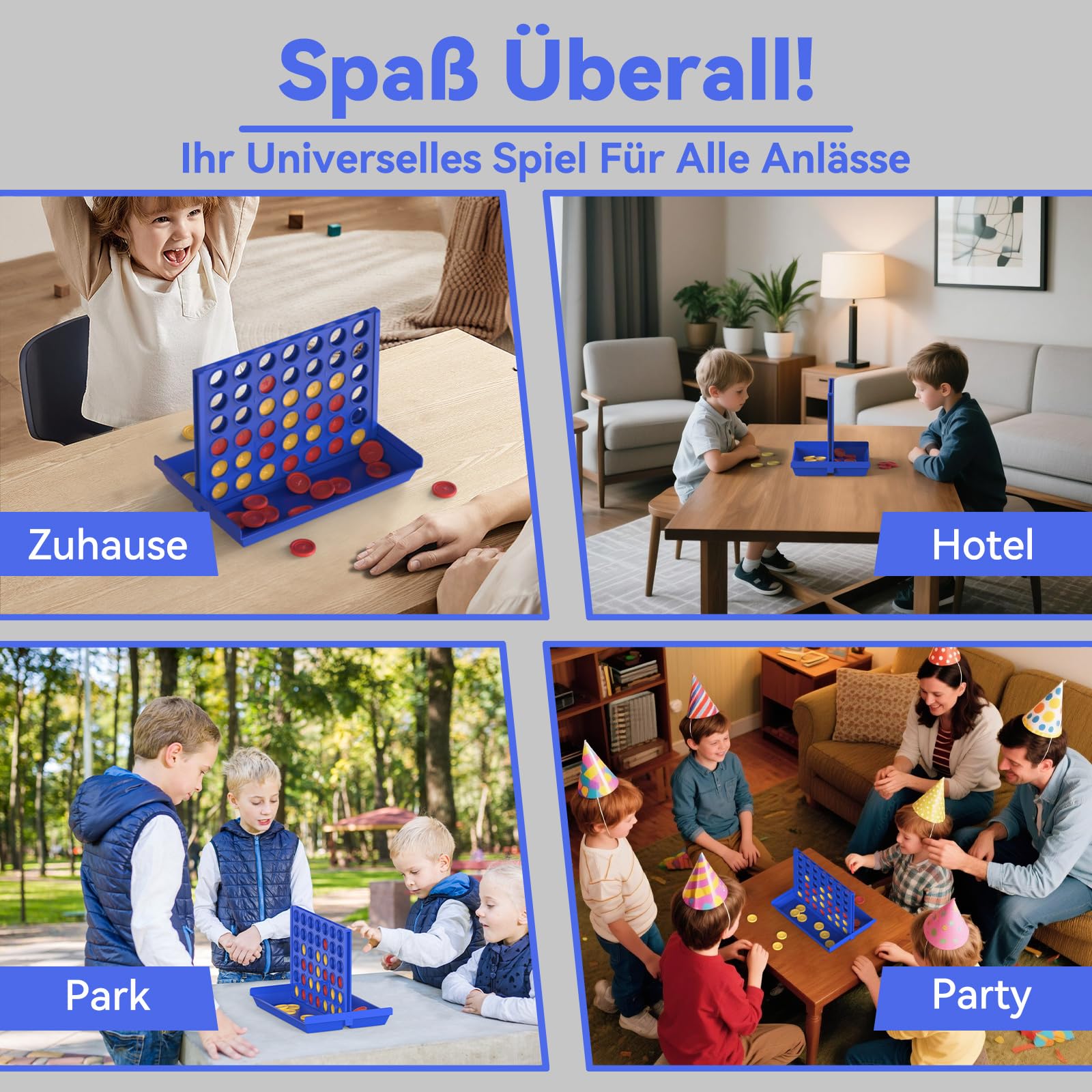 Pup Go Brettspiel 4 in einer Reihe, Strategiespiel für Kinder ab 3 Jahren, klassisches Denkspiel für 2 Spieler, inkl. Ersatzchips, Spielzeug für Jungen