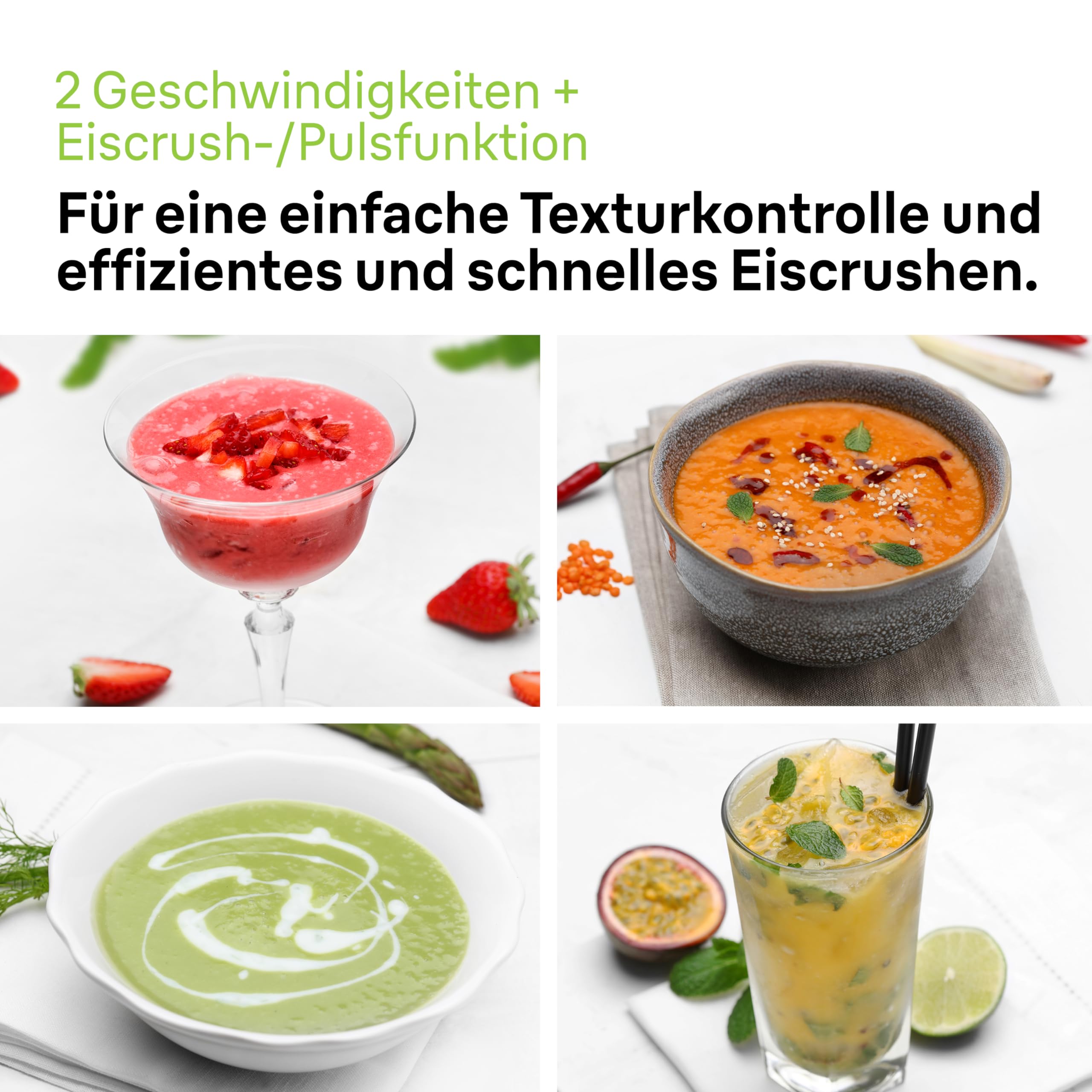 Braun PowerBlend 1 JB1050WH - Standmixer mit 1,5 l Glas-Mixaufsatz, Küchenhelfer zum Zerkleinern, Pürieren & Mixen, Ice-Crush-Funktion, 2 Geschwindigkeiten, 600 Watt, Weiß